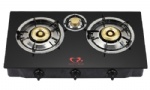 Glass High Gas Stove Three Burner