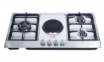 SS Gas Hob Three Burner with Hot Plate 90cm