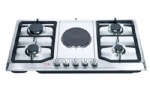 SS Gas Hob Four Burner with Hot Plate 90cm